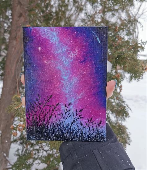 A small painting I created titled Nightfall : r/crafts