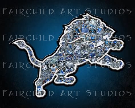 11x14 Detroit Lions Football Art Print