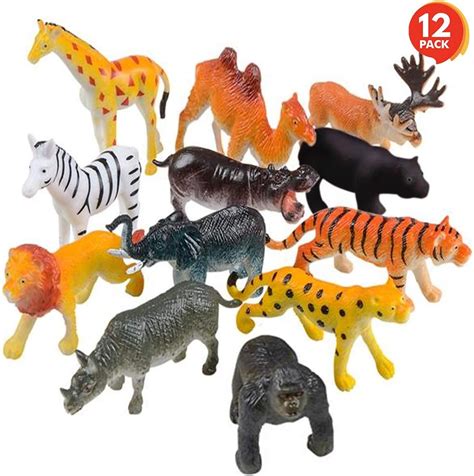 Amazon.com: ArtCreativity Safari Animal Figurines Set for Kids - Pack of 12 - Assorted 2.5 Inch ...