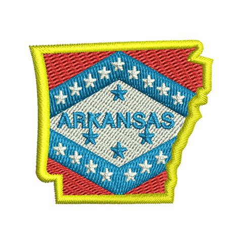 Arkansas State Map Flag Symbol | City/State Digitized Embroidery Design ...