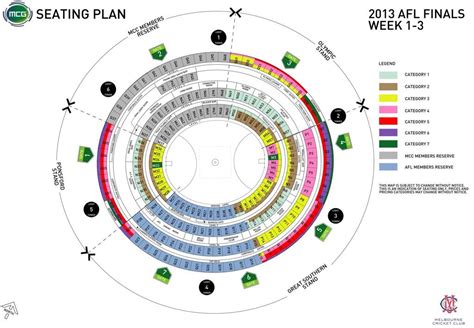 Melbourne Cricket Ground on Twitter: "The MCG seating plan for @AFL Week 1 Finals next weekend ...