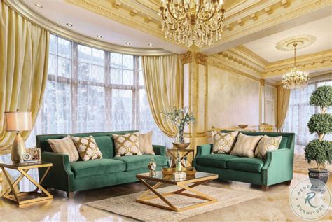 Verdante Emerald Green Living Room Set from Furniture of America | Coleman Furniture