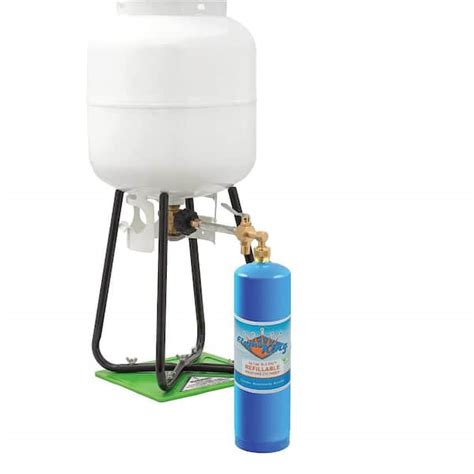 Flame King 1 lb., 14.1 oz. Empty Blue Welding Propane Tank Refill Kit with CGA600 Connection ...