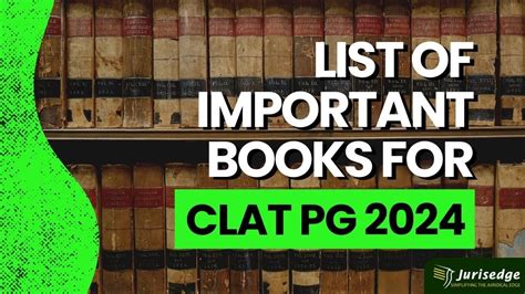 List of Important Books for CLAT PG 2024|Preparation Sources| - YouTube