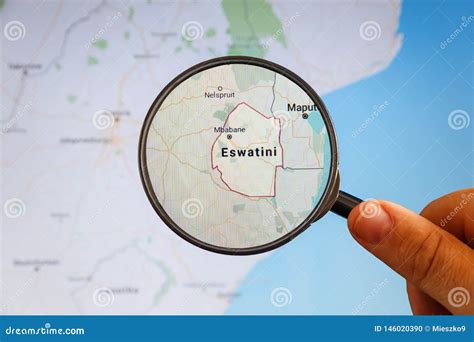 Mbabane, Eswatini. Political Map Stock Photo - Image of roads ...