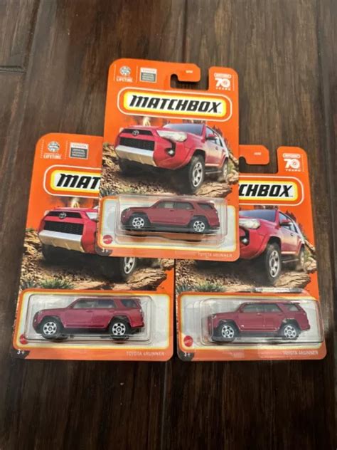 (3) MATCHBOX 70 Years Candy Red Toyota 4Runner SUV Official Licensed ...