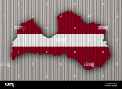 Map and flag of Latvia Stock Photo - Alamy