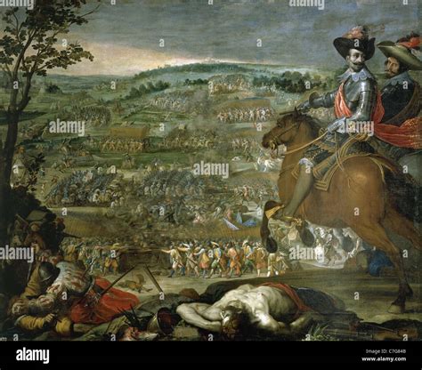 Thirty Years War (1618-1648). The Victory of Fleurus. Painting by ...