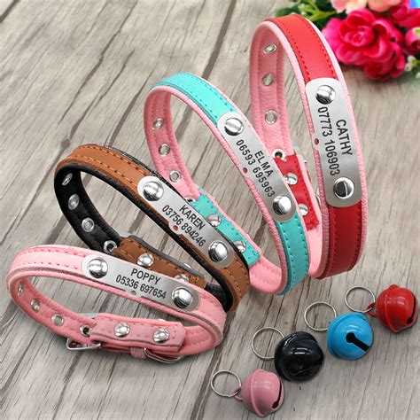 Personalized Dog Collars Custom Soft Padded Leather Pet Name ID Collar ...