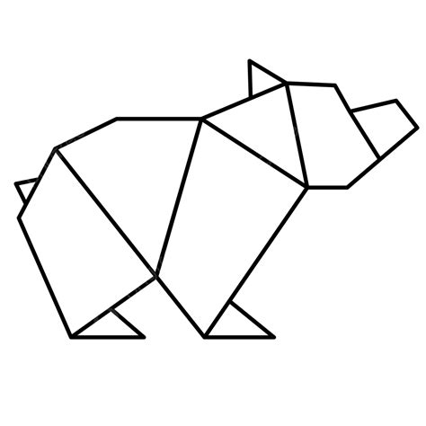 Gambar Origami Beruang Garis Geometris, Origami, Beruang, Beruang ...