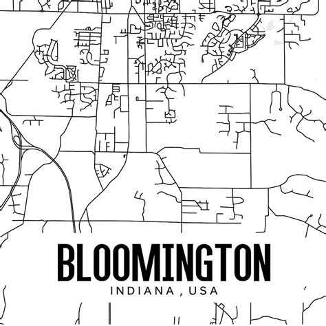 Bloomington Indiana Map Printable Bloomington Map Art - Etsy