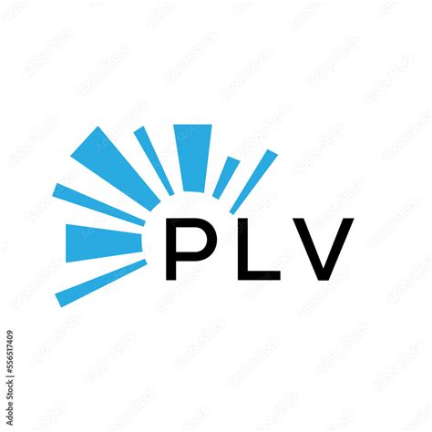 PLV letter logo. PLV blue image on white background and black letter. PLV technology Monogram ...