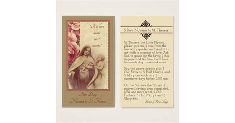 St. Therese the Little Flower Novena Holy Card | Zazzle