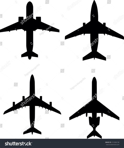 Airplane Silhouettes Stock Vector Illustration 151036130 : Shutterstock