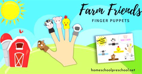 Free Farm Animal Puppets Printable for Preschoolers