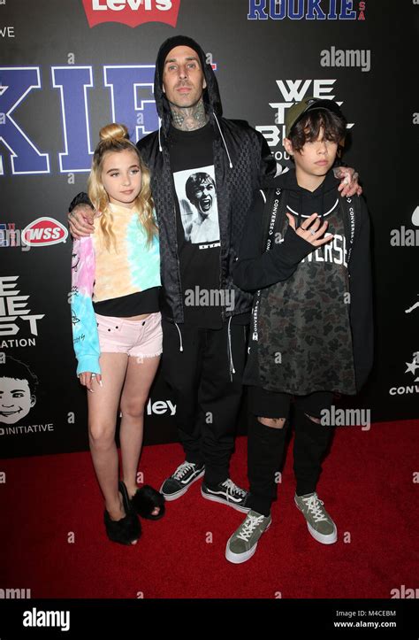 Los Angeles, Ca, USA. 15th Feb, 2018. Travis Barker with children ...