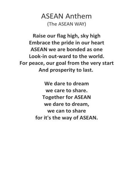 Asean Anthem | PDF | Sports | Leisure