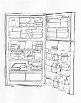 Refrigerator Coloring Pages sketch template
