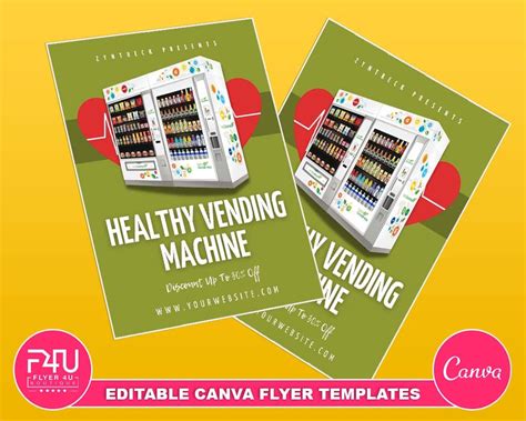 Healthy Vending Machine Flyer, DIY Canva Healthy Vending Machine Flyer, Editable Canva US Letter ...