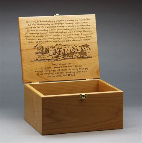 Custom alder wood gift box with inside lid engraving #engraved #wood #box | Engraved wooden ...