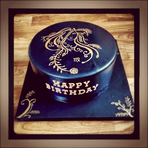 Hand Painted Cake With A Virgo Design - CakeCentral.com