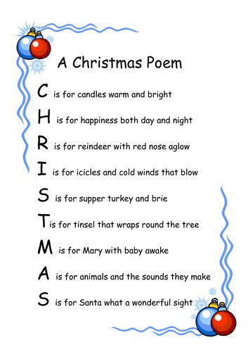 Acrostic Christmas Poem Writing Frames | Teaching Resources