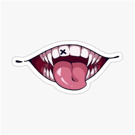 "Anime vampire smiling mouth" Sticker for Sale by AnGoArt | Redbubble