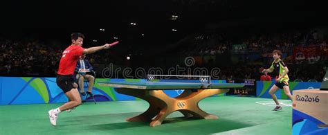 Zhang Jike Playing Table Tennis at the Olympic Games in Rio 2016. Editorial Photography - Image ...