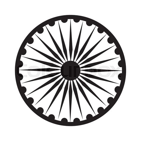 Ashoka Chakra symbol icon vector ... | Stock vector | Colourbox