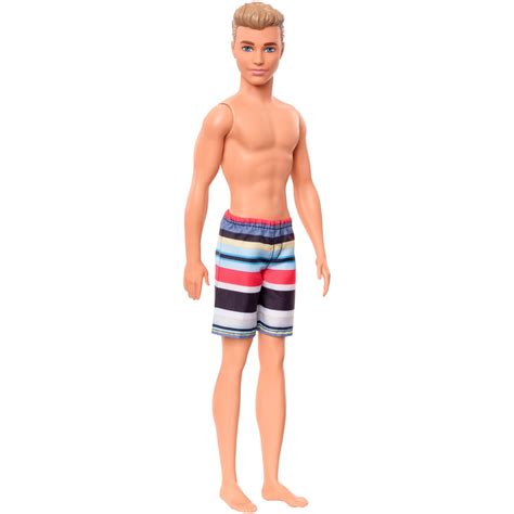 Barbie Ken Beach Doll with Striped Shorts