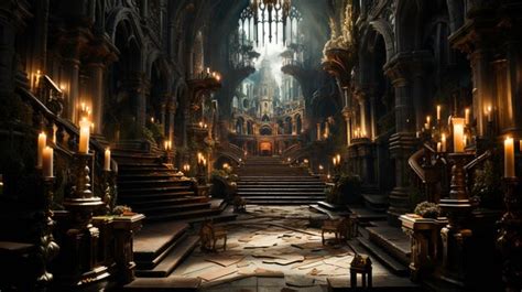 Premium AI Image | High angle shot of medieval art church interior