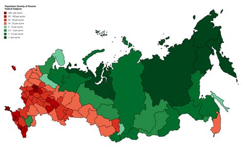 Population Density Map Of Russia