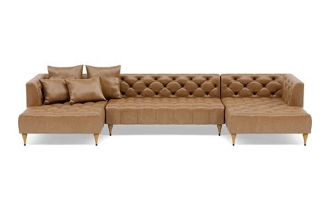 Ms. Chesterfield Leather U-Sectional Sofa - Interior Define Custom ...