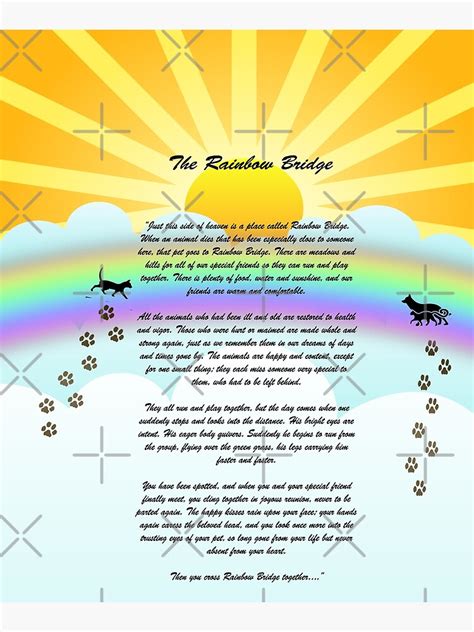 "The Rainbow Bridge Pet Poem" Mounted Print for Sale by Delights | Redbubble