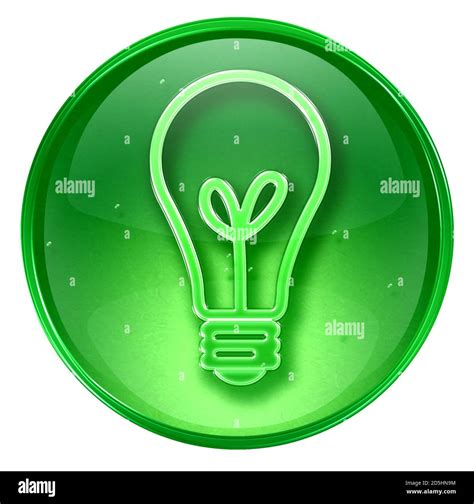 Light Bulb Icon green, isolated on white background Stock Photo - Alamy