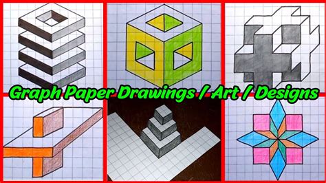 Graph Paper Art / Designs / illusions / Drawings for Beginners || Ashar ...