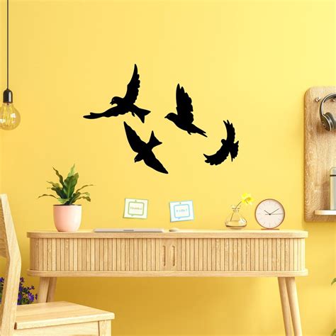 Birds Metal Wall Art 4 Pieces Metal Wall Art Set Bird Metal - Etsy