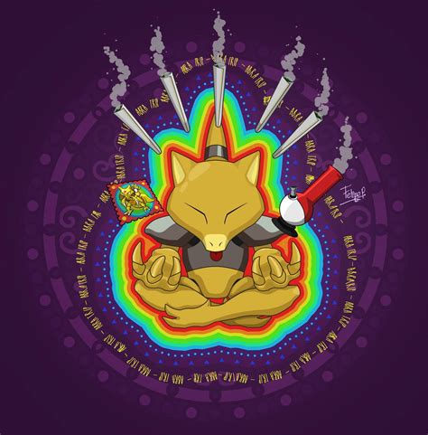 Download Abra Pokémon Smoking Blunt Wallpaper | Wallpapers.com