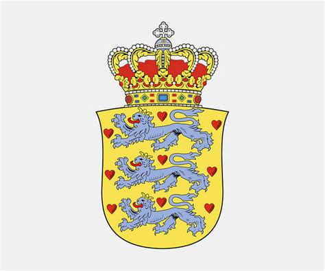 Denmark Coat of Arms (State Version and Royal Version)