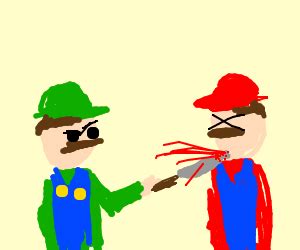 Psychopathic Luigi kills Mario - Drawception