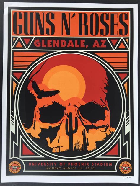 Guns N Roses Phoenix Glendale Az 2016 Concert Poster Rare #d To ...