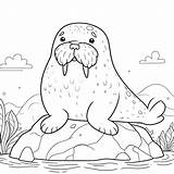 A Cute Walrus coloring page  Download Print Or Color Online For Free sketch template