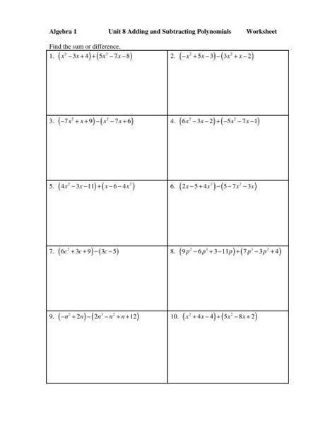 Identifying Polynomials Worksheet - Worksheets For Kindergarten