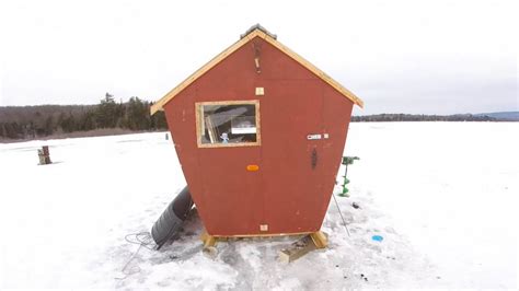 Ice Shanty with Homemade Wood stove - YouTube