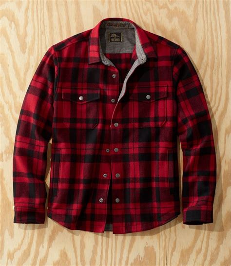 LL Bean Mens Heavyweight Plaid Flannel Button Down Size M Outdoor Hiking Shacket - www.h2scan.com