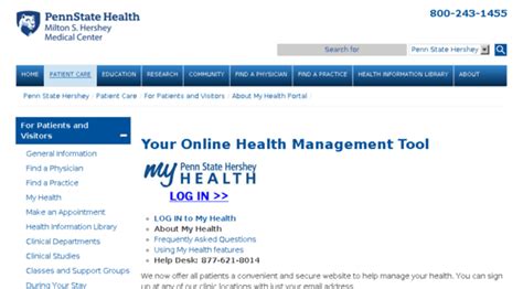 mypennstatehershey.iqhealth.com - My Health Patient Portal - Pen ...