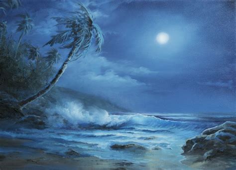 Bright Moonlit Ocean | Paint with Kevin® | Kevin hill paintings ...