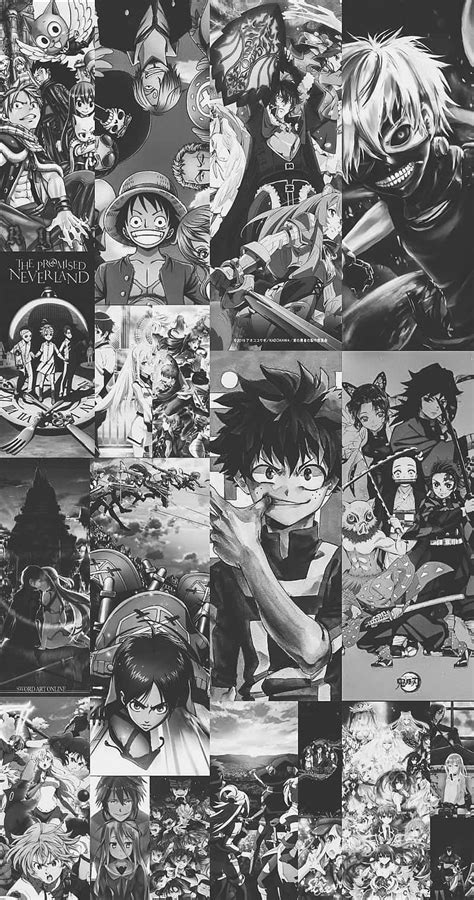 🔥 [40+] Anime Black And White Collage Wallpapers | WallpaperSafari