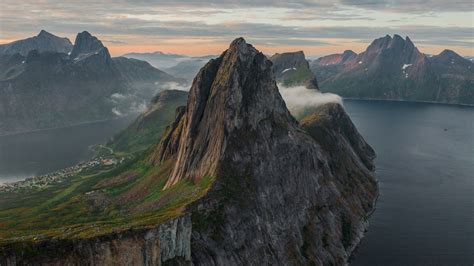 Scenic aerial view of Segla mountain on Senja Island at summer, Norway | Windows Spotlight Images