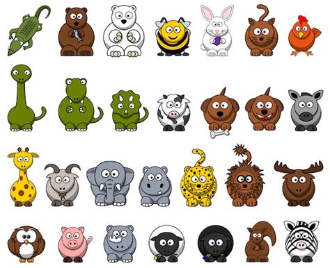 28 Cartoon Animals for Kids Clipart in SVG - Etsy